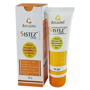 Ancalima Sistez Mineral Sunscreen Cream 60gm with Melanostatin-5 | For Sensitive Skin